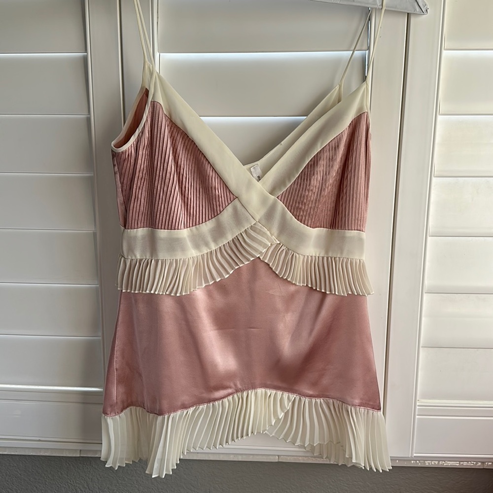 Diane von Furstenberg pink silk tank top